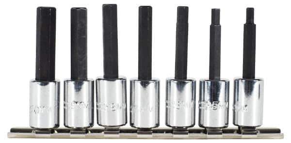 Proto - 7 Piece 3/8" Drive Metric Hex Bit Socket Set - 4 to 10mm Hex - Exact Tool & Supply