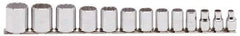 Proto - 13 Piece 3/8" Drive Chrome Finish Socket Set - 12 Points, 1/4" to 1" Range, Inch Measurement Standard - Exact Tool & Supply