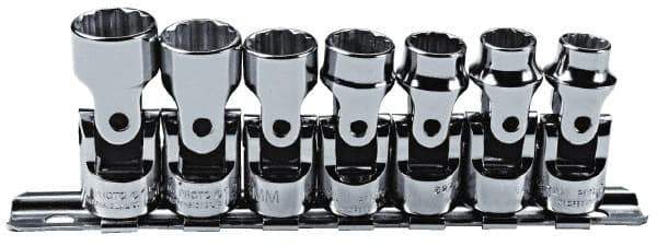 Proto - 7 Piece 3/8" Drive Standard Socket Set - 12 Points, 9 to 15mm, Metric Measurement Standard - Exact Tool & Supply