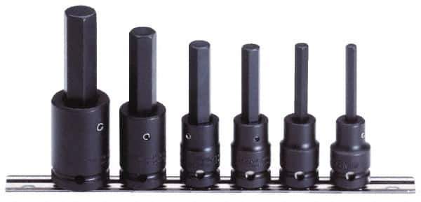 Proto - 6 Piece 1/2" Drive Metric Impact Hex Bit Socket Set - 6 to 17mm Hex - Exact Tool & Supply