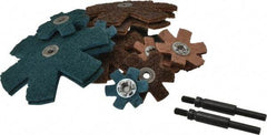 3M - 18 Piece Aluminum Oxide Sanding Star Kit - 25,100 Max RPM, Includes 2, 3, 4 & 4-1/2" Diam Coarse & Fine Sanding Stars, with Mandrel - Exact Tool & Supply