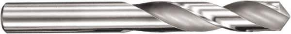 SGS - 2.1mm 145° Spiral Flute Solid Carbide Screw Machine Drill Bit - TiCN Finish, Right Hand Cut, 12mm Flute Length, 38mm OAL, Standard Point, Straight Shank - Exact Tool & Supply