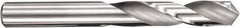 SGS - 4.1mm 145° Spiral Flute Solid Carbide Screw Machine Drill Bit - TiN Finish, Right Hand Cut, 22mm Flute Length, 55mm OAL, Four Facet Point, Straight Shank - Exact Tool & Supply