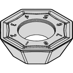 Kennametal - OFKT53 GB Grade KCSM40 Carbide Milling Insert - AlTiN/TiN Finish, 5mm Thick, 37/64" Inscribed Circle, 0.8mm Corner Radius - Exact Tool & Supply