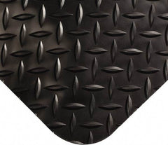 Wearwell - 19' Long x 2' Wide, Dry Environment, Anti-Fatigue Matting - Black, Vinyl with Nitrile Blend Base, Beveled on 4 Sides - Exact Tool & Supply