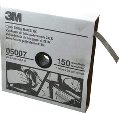 3M - 1" x 50 Yd 150 Grit Aluminum Oxide Cloth Roll - Very Fine Grade, J Weighted Backing - Exact Tool & Supply