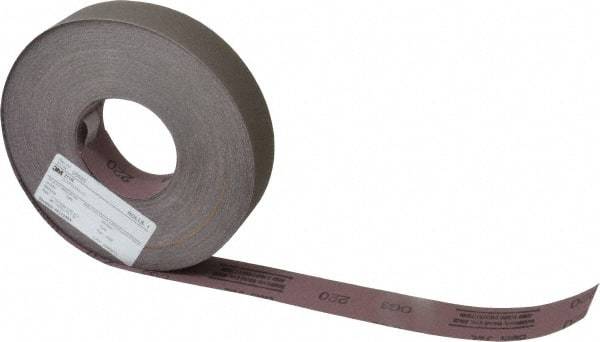 3M - 1-1/2" x 50 Yd 220 Grit Aluminum Oxide Cloth Roll - Very Fine Grade, J Weighted Backing - Exact Tool & Supply