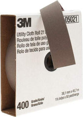 3M - 1-1/2" x 50 Yd 400 Grit Aluminum Oxide Cloth Roll - Super Fine Grade, J Weighted Backing - Exact Tool & Supply