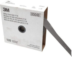 3M - 2" x 50 Yd 120 Grit Aluminum Oxide Cloth Roll - Fine Grade, J Weighted Backing - Exact Tool & Supply