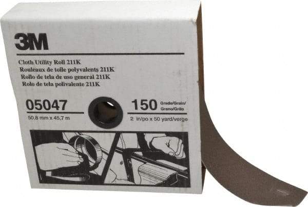 3M - 2" x 50 Yd 150 Grit Aluminum Oxide Cloth Roll - Very Fine Grade, J Weighted Backing - Exact Tool & Supply
