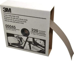 3M - 2" x 50 Yd 220 Grit Aluminum Oxide Cloth Roll - Very Fine Grade, J Weighted Backing - Exact Tool & Supply