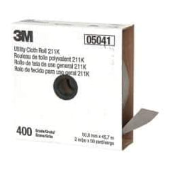 3M - 2" x 50 Yd 400 Grit Aluminum Oxide Cloth Roll - Super Fine Grade, J Weighted Backing - Exact Tool & Supply