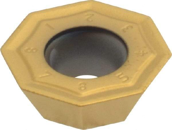 Kennametal - OFKT53 GB Grade KC725M Carbide Milling Insert - TiN/TiCN/TiN Finish, 0.1969" Thick, 0.5787" Inscribed Circle, 0.8mm Corner Radius - Exact Tool & Supply