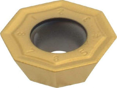 Kennametal - OFKT53 GB Grade KC725M Carbide Milling Insert - TiN/TiCN/TiN Finish, 0.1969" Thick, 0.5787" Inscribed Circle, 0.8mm Corner Radius - Exact Tool & Supply
