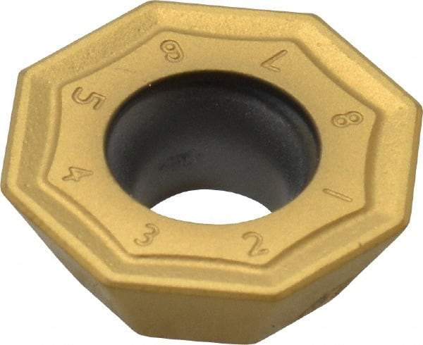 Kennametal - OFKT53 HB Grade KC725M Carbide Milling Insert - TiN/TiCN/TiN Finish, 0.1969" Thick, 0.5787" Inscribed Circle, 0.8mm Corner Radius - Exact Tool & Supply