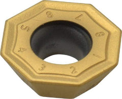 Kennametal - OFKT53 HB Grade KC725M Carbide Milling Insert - TiN/TiCN/TiN Finish, 0.1969" Thick, 0.5787" Inscribed Circle, 0.8mm Corner Radius - Exact Tool & Supply
