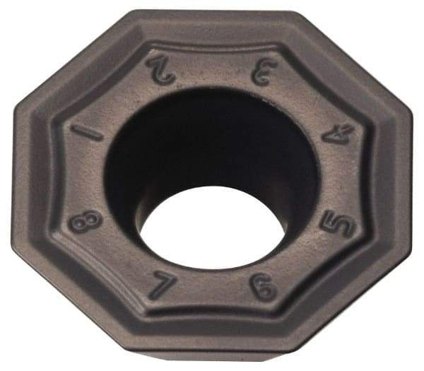 Kennametal - OFPT53 GB Grade KCK15 Carbide Milling Insert - TiN/TiCN/Al2O3 Finish, 0.1969" Thick, 0.5787" Inscribed Circle, 0.8mm Corner Radius - Exact Tool & Supply