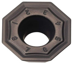 Kennametal - OFPT53 GB Grade KCK15 Carbide Milling Insert - TiN/TiCN/Al2O3 Finish, 0.1969" Thick, 0.5787" Inscribed Circle, 0.8mm Corner Radius - Exact Tool & Supply