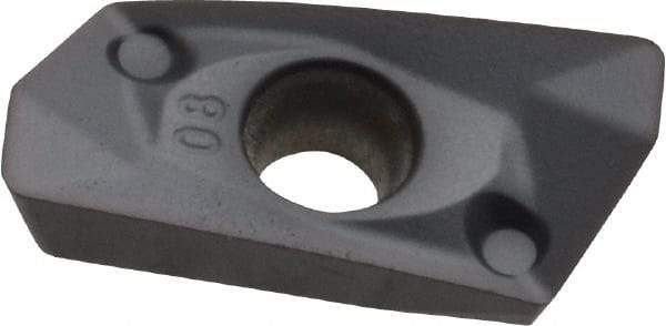Kennametal - EC1408 LD Grade KC522M Carbide Milling Insert - TiAlN Finish, 0.177" Thick, 0.8mm Corner Radius - Exact Tool & Supply