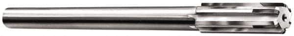 Made in USA - 0.609" Carbide-Tipped 6 Flute Chucking Reamer - Straight Flute, 9/16" Straight Shank, 2-1/4" Flute Length, 9" OAL - Exact Tool & Supply