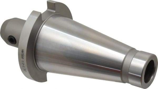 Accupro - NMTB50 Taper Shank 1/2" Hole End Mill Holder/Adapter - 35mm Nose Diam, 2.3" Projection, 1-8 Drawbar, Through-Spindle Coolant - Exact Tool & Supply