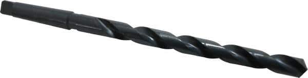 Interstate - 55/64", 3MT 118° Point High Speed Steel Taper Shank Drill Bit - Oxide Finish, 10" Flute Length, 15" OAL, Spiral Flute, Series 502 - Exact Tool & Supply