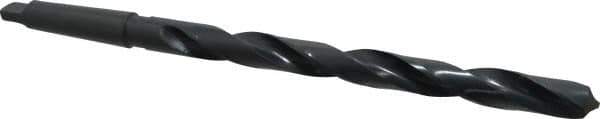 Interstate - 57/64", 3MT 118° Point High Speed Steel Taper Shank Drill Bit - Oxide Finish, 10" Flute Length, 15" OAL, Spiral Flute, Series 502 - Exact Tool & Supply