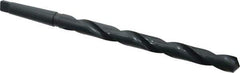 Interstate - 59/64", 3MT 118° Point High Speed Steel Taper Shank Drill Bit - Oxide Finish, 10" Flute Length, 15" OAL, Spiral Flute, Series 502 - Exact Tool & Supply