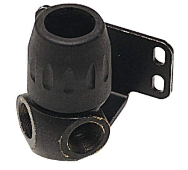 Transair - 1/2 & 1/4 Female NPT, 7/8" ID, Air Hose 90° Two Port Wall Bracket - 232 Max psi, 3-3/16" Long, Plastic - Exact Tool & Supply