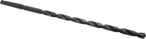 Interstate - 5/8", 2MT 118° Point High Speed Steel Taper Shank Drill Bit - Oxide Finish, 12" Flute Length, 18" OAL, Spiral Flute, Series 502 - Exact Tool & Supply