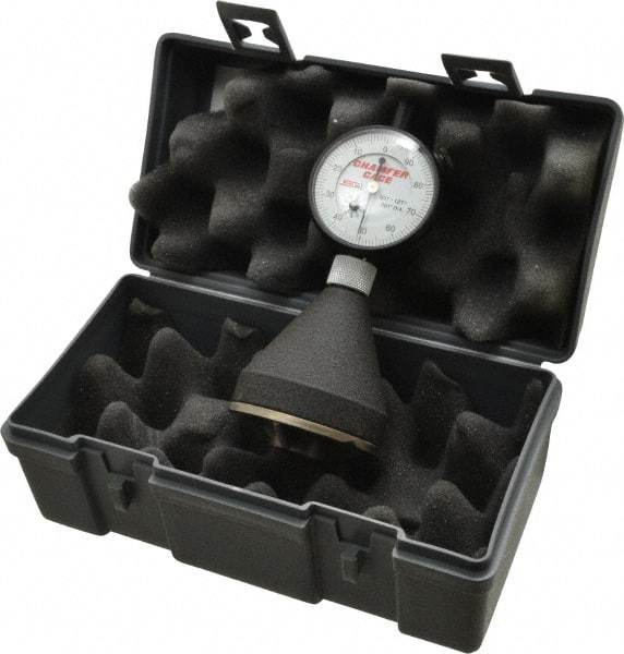 SPI - 1 to 2", 90 to 127° Included Angle, Internal Chamfer Gage - White Hardened Tool Steel (Plunger), 3 Blade & Conical Plunger, 0.002" Accuracy, 0.001" Graduation - Exact Tool & Supply