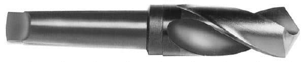 Interstate - 3", 5MT 118° Point High Speed Steel Taper Shank Drill Bit - Oxide Finish, 5" Flute Length, 12" OAL, Spiral Flute - Exact Tool & Supply