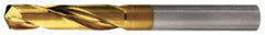 Walter-Titex - 0.4055" 140° Spiral Flute Solid Carbide Screw Machine Drill Bit - TiN Finish, Right Hand Cut, 1-11/16" Flute Length, 3-1/2" OAL, Standard Point, Straight Shank - Exact Tool & Supply