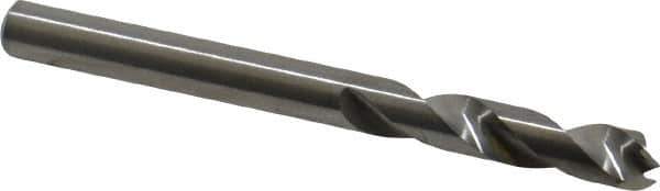 M.A. Ford - 3/16" Spiral Flute Solid Carbide Screw Machine Drill Bit - Bright Finish, Right Hand Cut, 15/16" Flute Length, 2-3/16" OAL, Standard Point, Straight Shank - Exact Tool & Supply