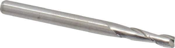 M.A. Ford - 7/64", 3/8" LOC, 1/8" Shank Diam, 1-1/2" OAL, 2 Flute, Solid Carbide Square End Mill - Single End, Uncoated, Spiral Flute, 30° Helix, Centercutting, Right Hand Cut, Right Hand Flute, Series 121 - Exact Tool & Supply