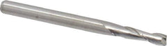 M.A. Ford - 7/64", 3/8" LOC, 1/8" Shank Diam, 1-1/2" OAL, 2 Flute, Solid Carbide Square End Mill - Single End, Uncoated, Spiral Flute, 30° Helix, Centercutting, Right Hand Cut, Right Hand Flute, Series 121 - Exact Tool & Supply