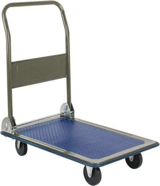 Value Collection - 300 Lb Capacity Steel Platform Truck - Steel Deck, 19" OAW, Rubber Casters - Exact Tool & Supply