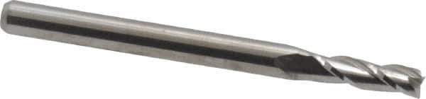 M.A. Ford - 7/64", 3/8" LOC, 1/8" Shank Diam, 1-1/2" OAL, 3 Flute, Solid Carbide Square End Mill - Single End, Uncoated, Spiral Flute, 30° Helix, Centercutting, Right Hand Cut, Right Hand Flute, Series 116 - Exact Tool & Supply