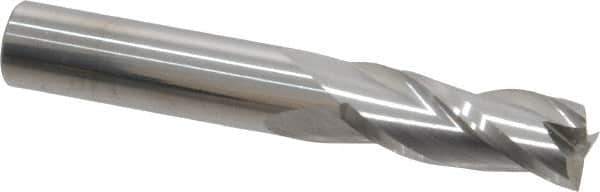 M.A. Ford - 3/8" Diam, 1" LOC, 3/8" Shank Diam, 2-1/2" OAL, 3 Flute Solid Carbide Square End Mill - Single End, Uncoated, Spiral Flute, 30° Helix Angle, Centercutting, Right Hand Cut, Right Hand Flute, Regular Length - Exact Tool & Supply