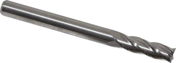 M.A. Ford - 3/16", 5/8" LOC, 3/16" Shank Diam, 2" OAL, 4 Flute, Solid Carbide Square End Mill - Single End, Uncoated, Spiral Flute, 30° Helix, Centercutting, Right Hand Cut, Right Hand Flute, Series 111 - Exact Tool & Supply