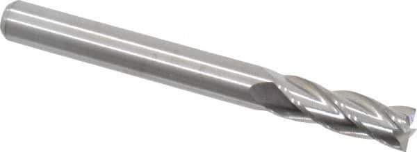 M.A. Ford - 1/4", 3/4" LOC, 1/4" Shank Diam, 2-1/2" OAL, 4 Flute, Solid Carbide Square End Mill - Single End, Uncoated, Spiral Flute, 30° Helix, Centercutting, Right Hand Cut, Right Hand Flute, Series 111 - Exact Tool & Supply