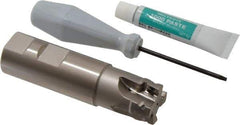 Tungaloy - 1" Cut Diam, 0.425" Max Depth of Cut, 1" Shank Diam, 3.74" OAL, Indexable Square Shoulder End Mill - ASMT 11T3.. Inserts, Weldon Shank, 90° Lead Angle - Exact Tool & Supply