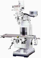 Vectrax - 10" Table Width x 54" Table Length, Variable Speed Pulley Control, 3 Phase Knee Milling Machine - R8 Spindle Taper, 5 hp - Exact Tool & Supply