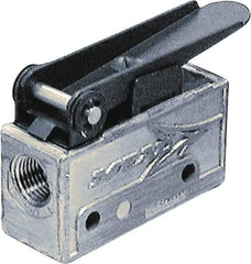 Mead - 0.11 CV Rate, 3 Way Pilot Air Valve - Cross Roller Actuator - Exact Tool & Supply