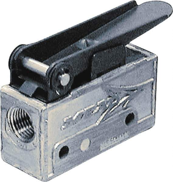 Mead - 0.11 CV Rate, 3 Way Pilot Air Valve - Extended Head Actuator - Exact Tool & Supply