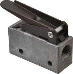 Mead - 0.11 CV Rate, 3 Way Pilot Air Valve - Straight Leaf Actuator - Exact Tool & Supply