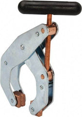 Made in USA - 1,700 Lb, 4-1/2" Max Opening, 2-1/4" Open Throat Depth, Cantilever Clamp - High Tensile Steel Jaw, T-Handle - Exact Tool & Supply