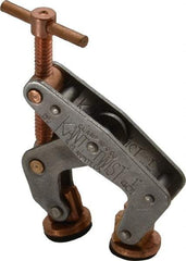 Kant Twist - 350 Lb, 7/8" Max Opening, 1/2" Open Throat Depth, 1/2" Closed Throat Depth, Cantilever Clamp - High Tensile Steel Jaw, T-Handle, 2-1/8" OAL, 1-3/4" Max Width - Exact Tool & Supply