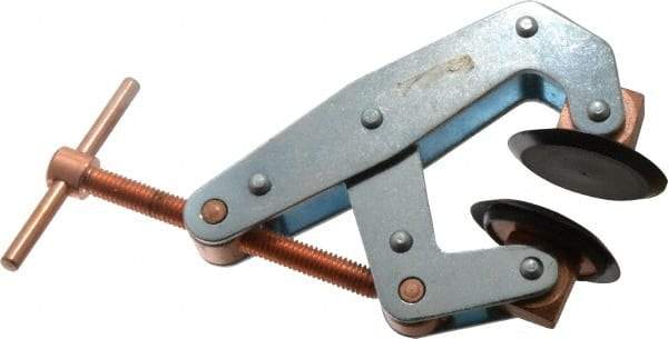 Kant Twist - 1,500 Lb, 2-3/4" Max Opening, 1-1/4" Open Throat Depth, 1-3/4" Closed Throat Depth, Cantilever Clamp - High Tensile Steel Jaw, T-Handle, 5-1/4" OAL, 5" Max Width - Exact Tool & Supply
