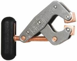Made in USA - 350 Lb, 1" Max Opening, 3/8" Open Throat Depth, Cantilever Clamp - High Tensile Steel Jaw, T-Handle - Exact Tool & Supply